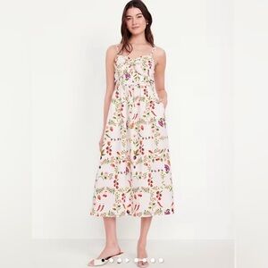 Old Navy Fit & Flare Tie-Front Midi Dress
